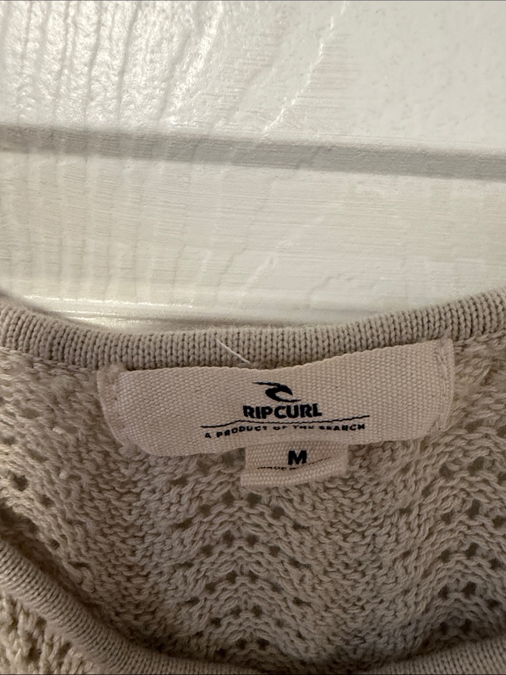 Rip Curl Cream Crochet Knit Crop Tank - Picture 2 of 4